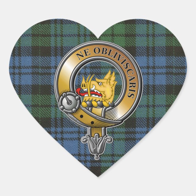 Sticker Cœur Campbell Tartan & Badge (Devant)