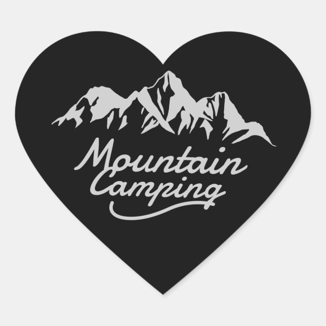 Sticker Cœur Camping de montagne (Devant)