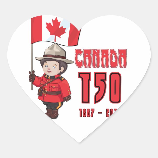 Sticker Cœur Canada 150 ans (Devant)