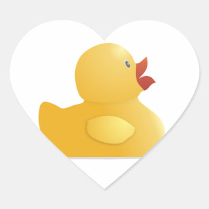 Sticker Cœur Canard en caoutchouc jaune