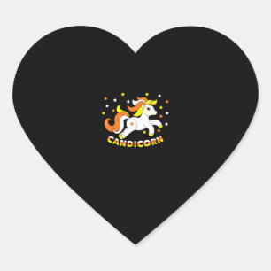 Sticker Cœur Candicorn Mignon Licorne Halloween Bonbon de Maïs