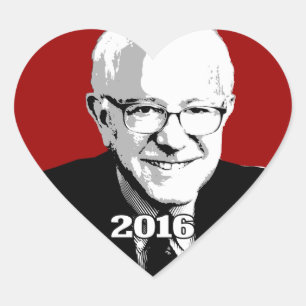 Sticker Cœur Candidat BERNIE SANDERS 2016