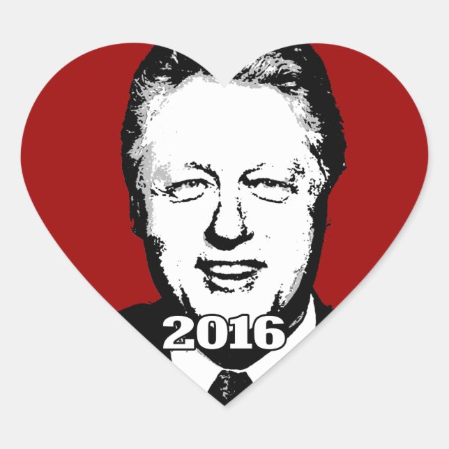 Sticker Cœur Candidat de Bill Clinton 2016 (Devant)