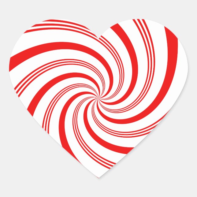 Sticker Cœur Candy Cane Twirl (Devant)