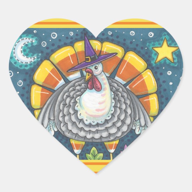 STICKER CŒUR CANDY CORN TURKEY, FEUILLE DE BILLETS (Devant)