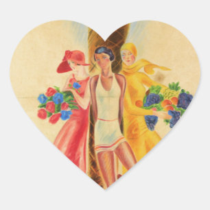 Sticker Cœur Cannes vintage