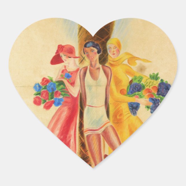 Sticker Cœur Cannes vintage (Devant)