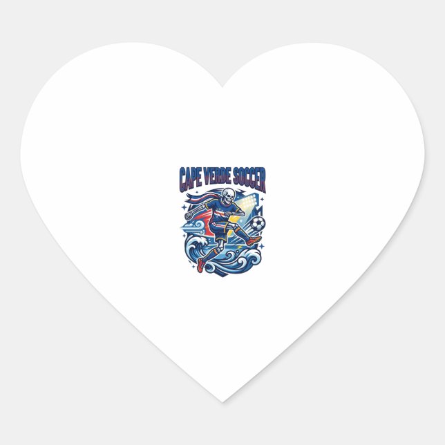 Sticker Cœur Cape Verde Football Skeleton Attaquant Nations Pre (Devant)