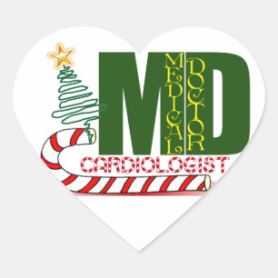 STICKER CŒUR CARDIOLOGUE MÉDECIN DU COEUR CHRISTMAS MERRY