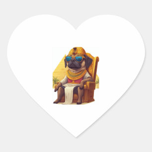 Sticker Cœur Carlin pharaon � Chien d'Egypte antique