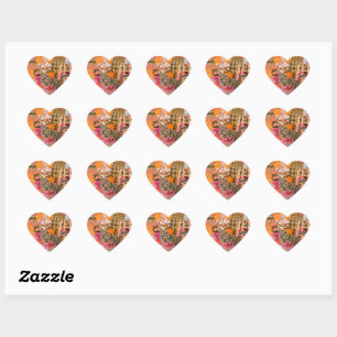 Sticker Cœur Carré carré 2", Argent Mylar Stitching, Fer-On