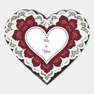 Sticker Cœur Carte à cœur en dentelle délicate