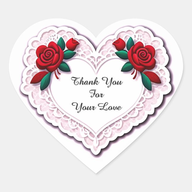 Sticker Cœur Carte à motif de cœur en dentelle délicate (Devant)