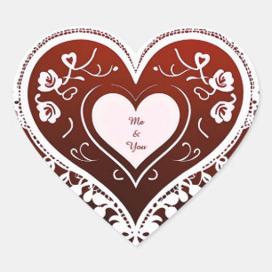 Sticker Cœur Carte à motif de cœur en dentelle délicate