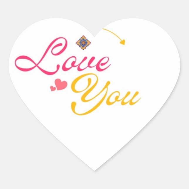 Sticker Cœur Carte cadeau I Love you (Devant)