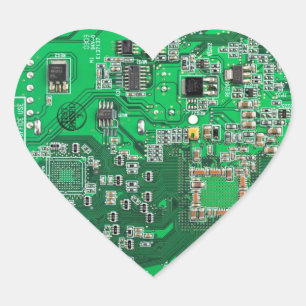 Sticker Cœur Carte circuit imprimé circuit vert PCB