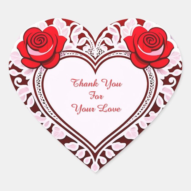 Sticker Cœur Carte cœur en dentelle délicate (Devant)