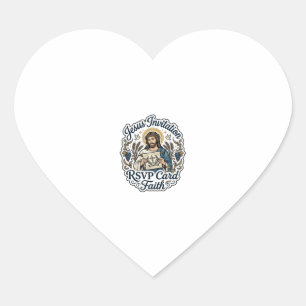 Sticker Cœur Carte de réponse à l'invitation de Jésus Foi Invit