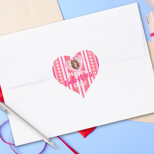 Sticker Cœur Carte de vacances personnalisée Valentine Day Stri
