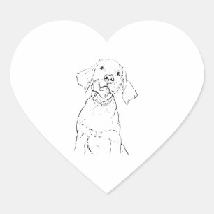 Sticker Cœur Carte postale de chien Labrador Retriever