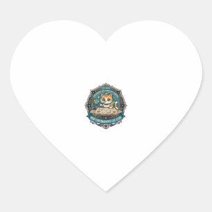 Sticker Cœur Cartographie de carte Chat Design drôle amateur de
