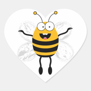 Sticker Cœur Cartoon Bee