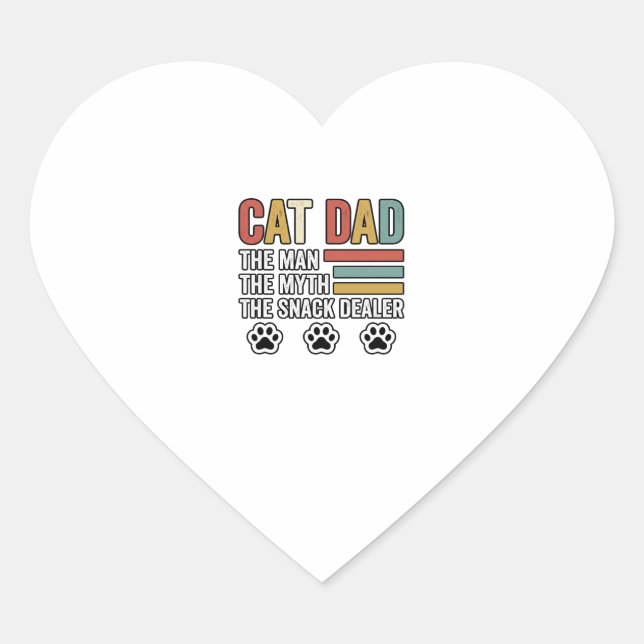 Sticker Cœur Cat Dad Vintage Funny Snack Dealer Shirt Design_1 (Devant)