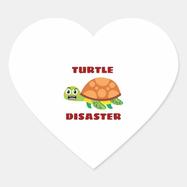 Sticker Cœur Catastrophe Tortue Punition Tortue (Devant)