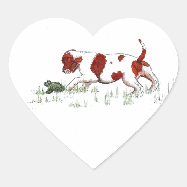 Sticker Cœur Cavalier King Charles Spaniel (Devant)