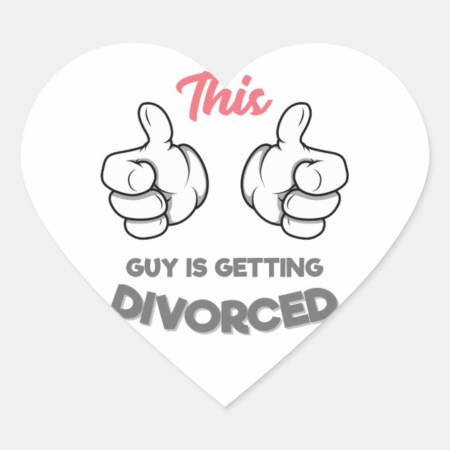 Sticker Cœur Ce type se fait Divorcer (Devant)