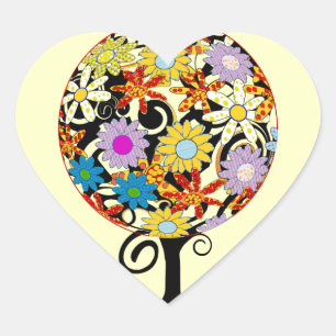 Sticker Cœur Cercle de Forêt Magique de l'Amour Mariage d'arbre