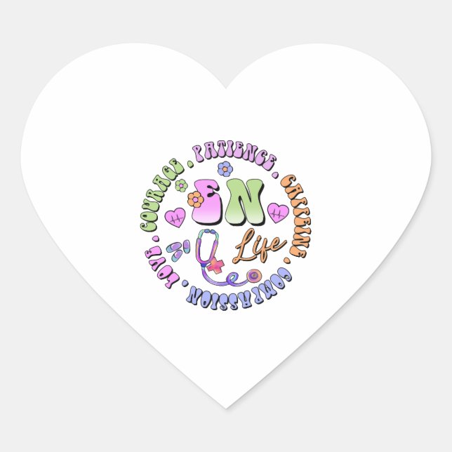 Sticker Cœur Cercle des infirmières d'urgence (Devant)