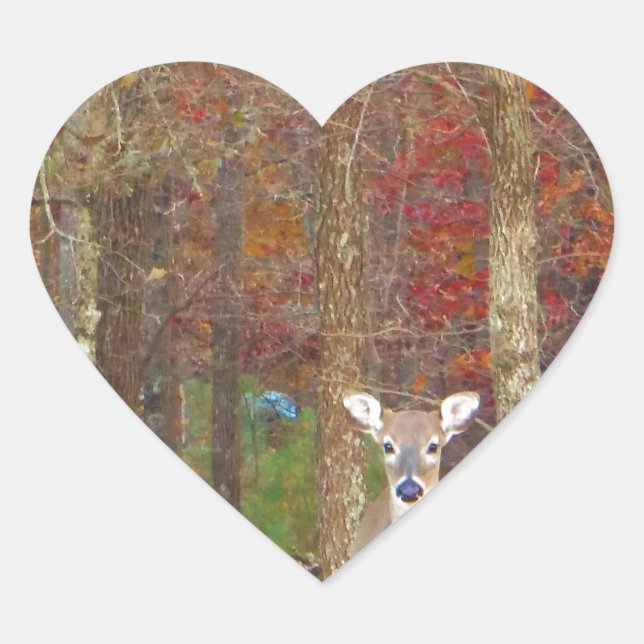 Sticker Cœur Cerf de Noël (Devant)