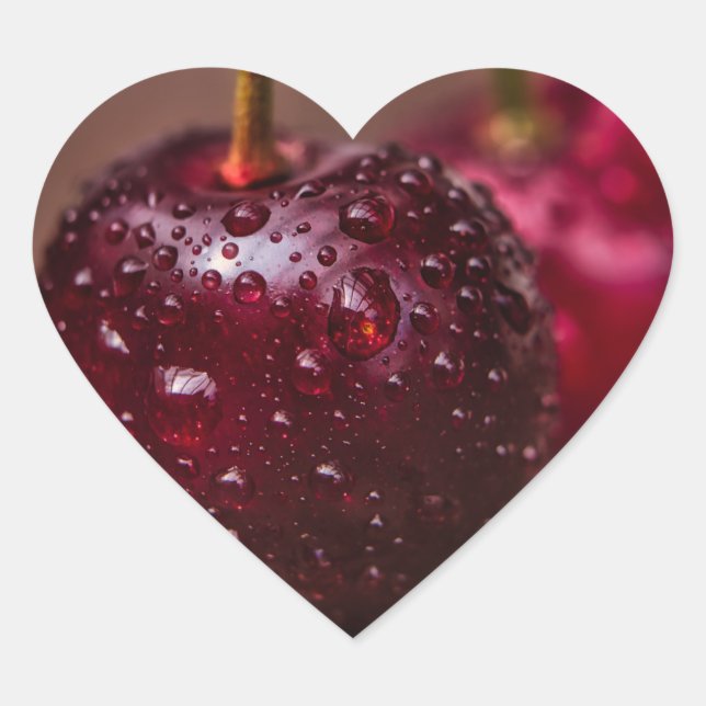 Sticker Cœur Cerise  (Devant)