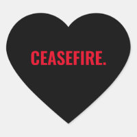 Cessez-le feu noir rouge texte minimaliste anti-gu