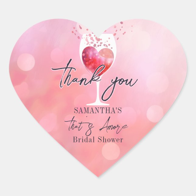 Sticker Cœur C'Est Plus Vino Italien Avant Vows Fête des mariée (Devant)