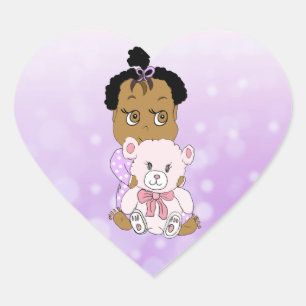 Sticker Cœur C'est un ours mignon de bébé et de nounours de