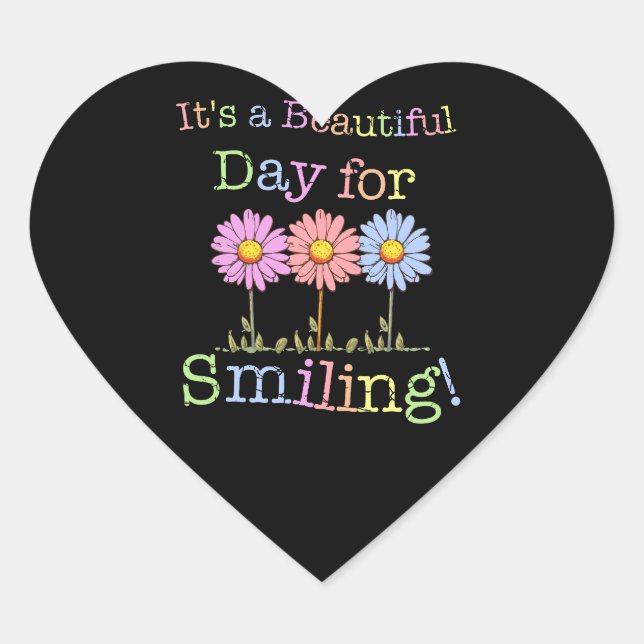 Sticker Cœur C'est une belle journée pour le Graphisme souriant (Devant)