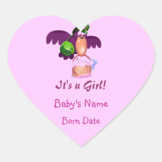 Sticker Cœur C'est une fille !