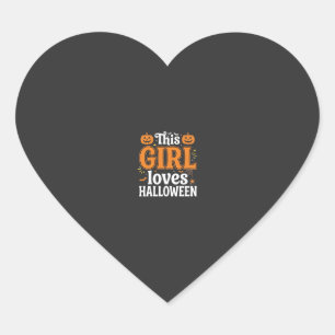 Sticker Cœur Cette fille adore la typographie Halloween SVG Des