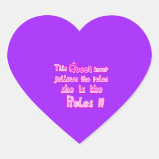 Sticker Cœur Cette reine ne suit jamais les règles du violet
