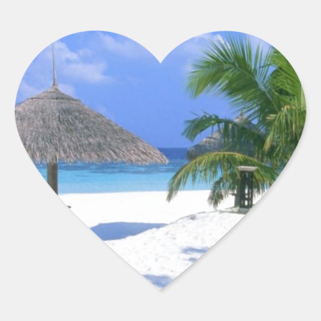 Sticker Cœur Chaise plage - Bliss été (Devant)