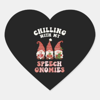Sticker Cœur Chaleureux avec mon discours Gnomes Xmas SLP