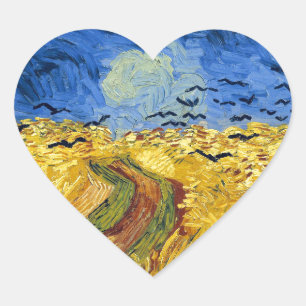Sticker Cœur Champ de blé de Van Gogh peinture impressionniste