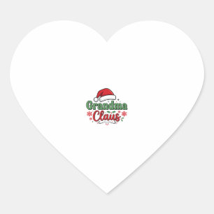 Sticker Cœur Chapeau de Noël de grand-mère Claus Santa