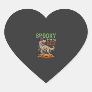 Sticker Cœur Chapeau de sorcière de dinosaure de momie de Sauru
