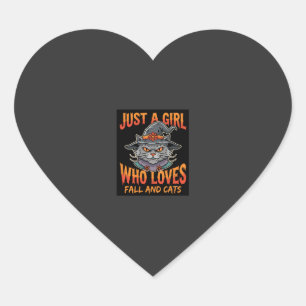 Sticker Cœur Chapeau de sorcière de fille chat d'Halloween Desi