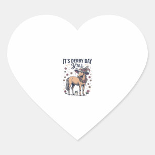 Sticker Cœur Chapeau Floral de Cheval Derby Day Y’all