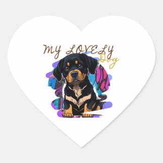 Sticker Cœur charmant chien