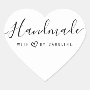 Sticker Cœur charmant script Entreprise artisanale